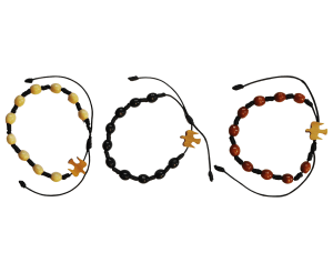 Bransoletka różaniec drewniany na sznurku - Duch Święty (MG-BRD-042)